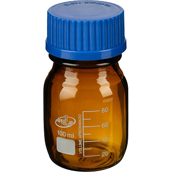 Банка 100мл ТС с винтовой пластиковой крышкой (темное стекло) Apexlab